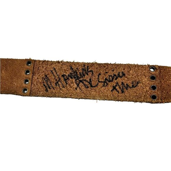 Vintage hand painted signed leather belt M. Hawkins - Picture 5 of 12